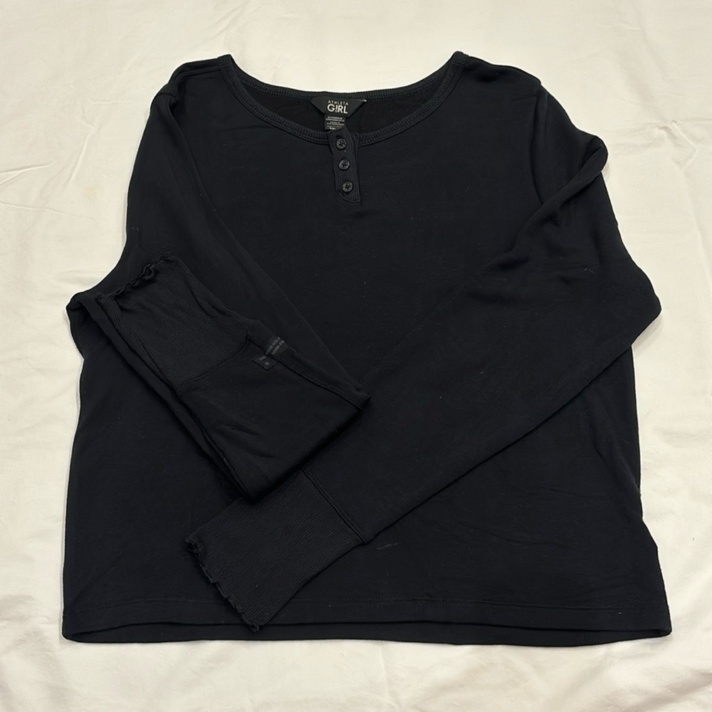 Athleta Girl Black Long-sleeve Shirt, Girls XXL